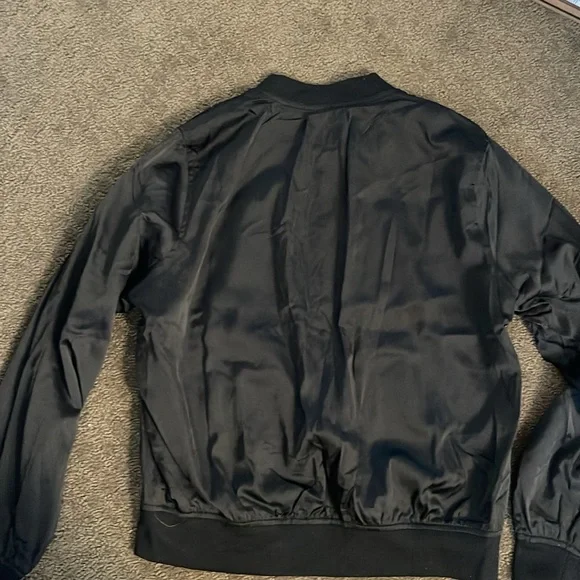 New w/ tag Philosophy bomber jacket coat trendy satin look small women petite - Picture 3 of 4